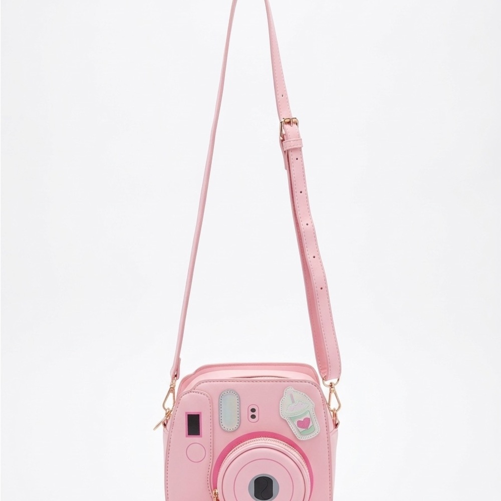 Stoney Clover Lane Pink Camera Crossbody Bag